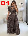 Casual Women Print Robe Maxi Dress