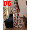 Casual Women Print Robe Maxi Dress