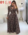 Casual Women Print Robe Maxi Dress