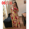 Casual Women Print Robe Maxi Dress