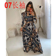 Casual Women Print Robe Maxi Dress