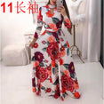 Casual Women Print Robe Maxi Dress