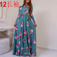 Casual Women Print Robe Maxi Dress