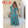 Casual Women Print Robe Maxi Dress