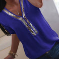 Sexy V-neck Sequins Chiffon Blouse