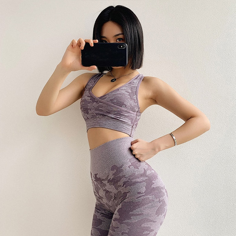 Women Gym Fitness Clothing Booty Yoga Suit