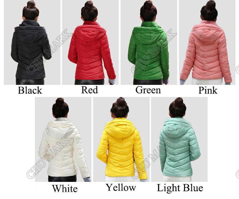 Parkas Thicken Outerwear Solid Hooded Coats