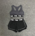 Seamless Yoga Set Women Sport Suit Letter Sportswear