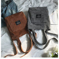 Women Corduroy Zipper Shoulder Bag