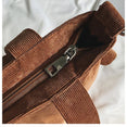 Women Corduroy Zipper Shoulder Bag