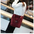 Women Corduroy Zipper Shoulder Bag