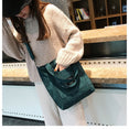 Women Corduroy Zipper Shoulder Bag