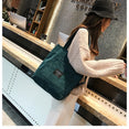 Women Corduroy Zipper Shoulder Bag