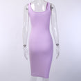 Knee-Length Elastic Sleeveless Bodycon Dress