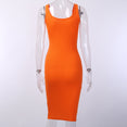 Knee-Length Elastic Sleeveless Bodycon Dress