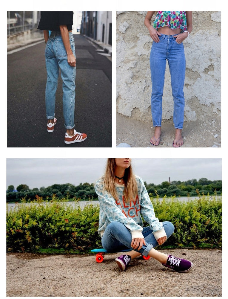 Vintage High Waist Jeans Woman Denim Pants