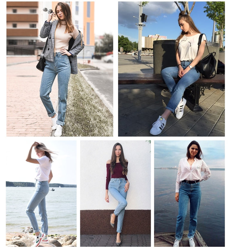 Vintage High Waist Jeans Woman Denim Pants