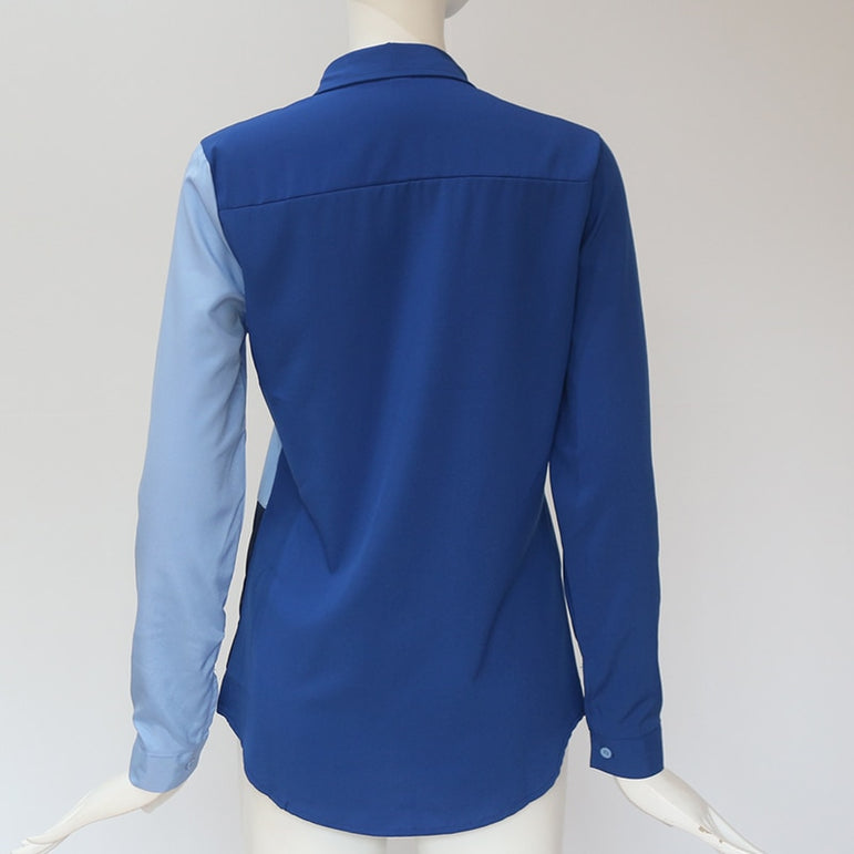 Fashion Long Sleeve Turn Down Collar Office Shirt