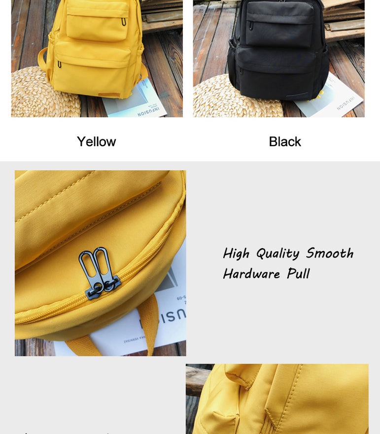 Waterproof Nylon Women Multi Pocket Backpacks