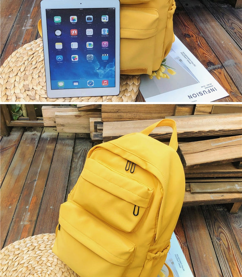 Waterproof Nylon Women Multi Pocket Backpacks