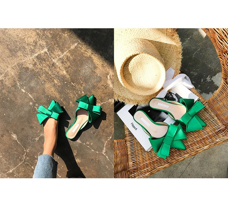 Spring Summer Women's Korean Silk Slippers