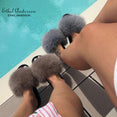 Fluffy Real FOX Fur Slides Indoor Slippers