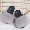 Fluffy Real FOX Fur Slides Indoor Slippers