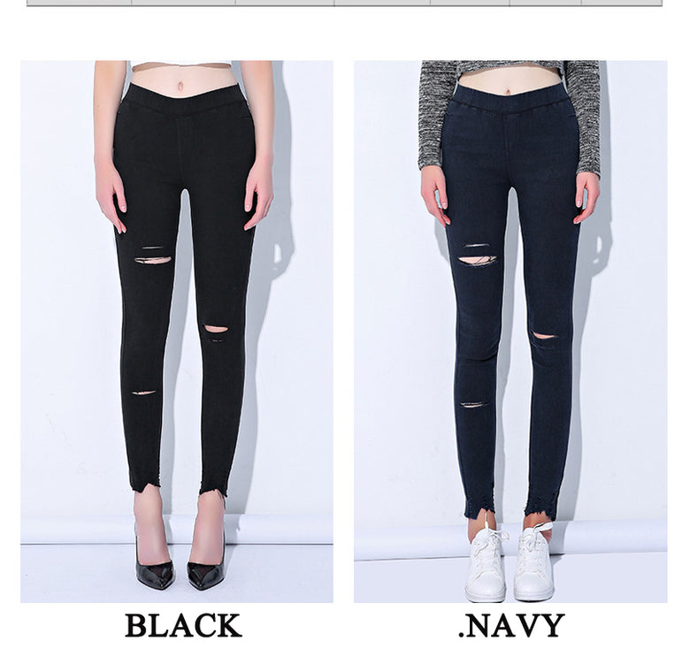 Ripped Jeans Women Cool Skinny Pants