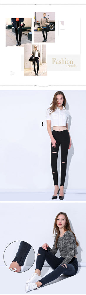 Ripped Jeans Women Cool Skinny Pants