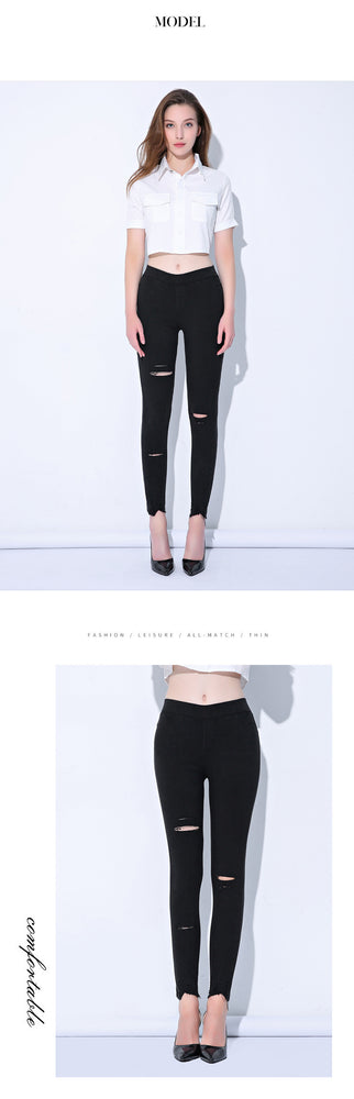 Ripped Jeans Women Cool Skinny Pants