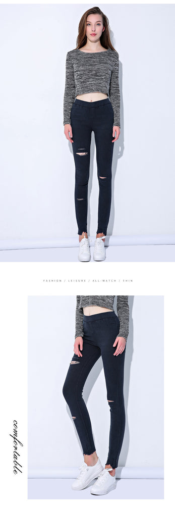 Ripped Jeans Women Cool Skinny Pants