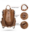 Women Leather Backpack Female Shoulder Bag