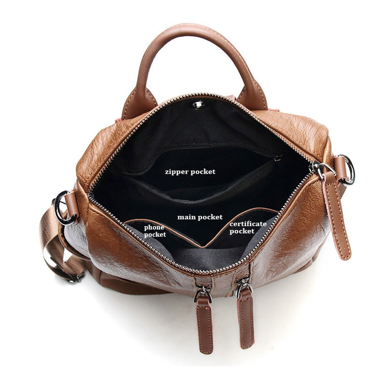 Women Leather Backpack Female Shoulder Bag