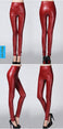 Thin Velvet PU Leather Elastic Stretch Pant