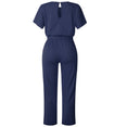 Elegant O Neck Casual Women Bandage Jumpsuits