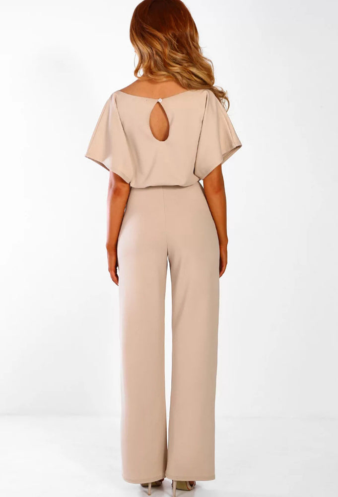 Elegant O Neck Casual Women Bandage Jumpsuits