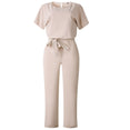 Elegant O Neck Casual Women Bandage Jumpsuits