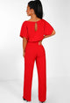 Elegant O Neck Casual Women Bandage Jumpsuits