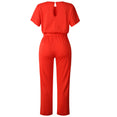 Elegant O Neck Casual Women Bandage Jumpsuits