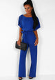 Elegant O Neck Casual Women Bandage Jumpsuits