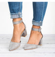 Ankle Strap Summer Shoes Female Block Heels