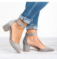 Ankle Strap Summer Shoes Female Block Heels