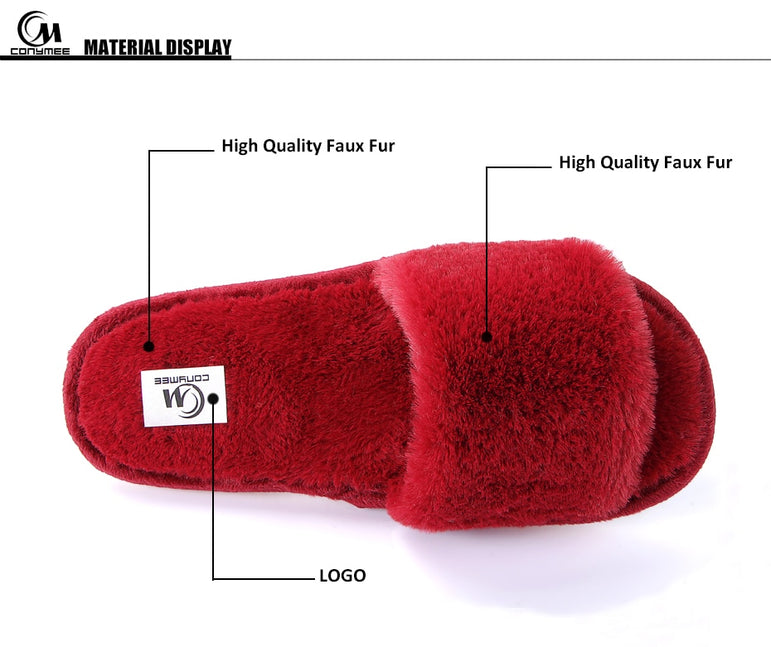 Winter Women Indoor Warm Fluffy Slippers