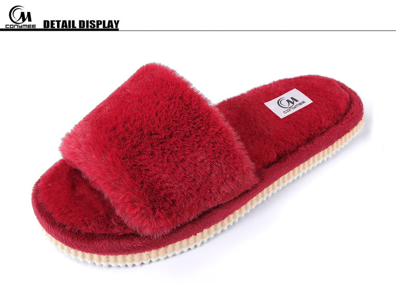 Winter Women Indoor Warm Fluffy Slippers