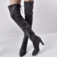 Flock Leather Women Over The Knee Boots