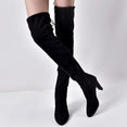 Flock Leather Women Over The Knee Boots