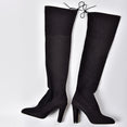 Flock Leather Women Over The Knee Boots