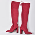 Flock Leather Women Over The Knee Boots