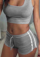 Sports Crop Top Shorts Two-piece Suit