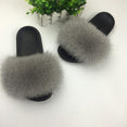 Cute Plush Fox Hair Fluffy Slippers